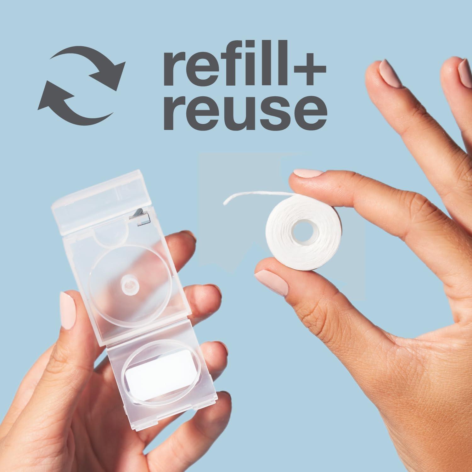 image:imageDavids Expanding Dental Floss Refills 2 Spools 250 No Break Woven Strands Waxed Vegan wNano Hydroxyapatite Cocoa Butter amp Mint Kid Friendly 66 yd2 Refills 1961 Feet