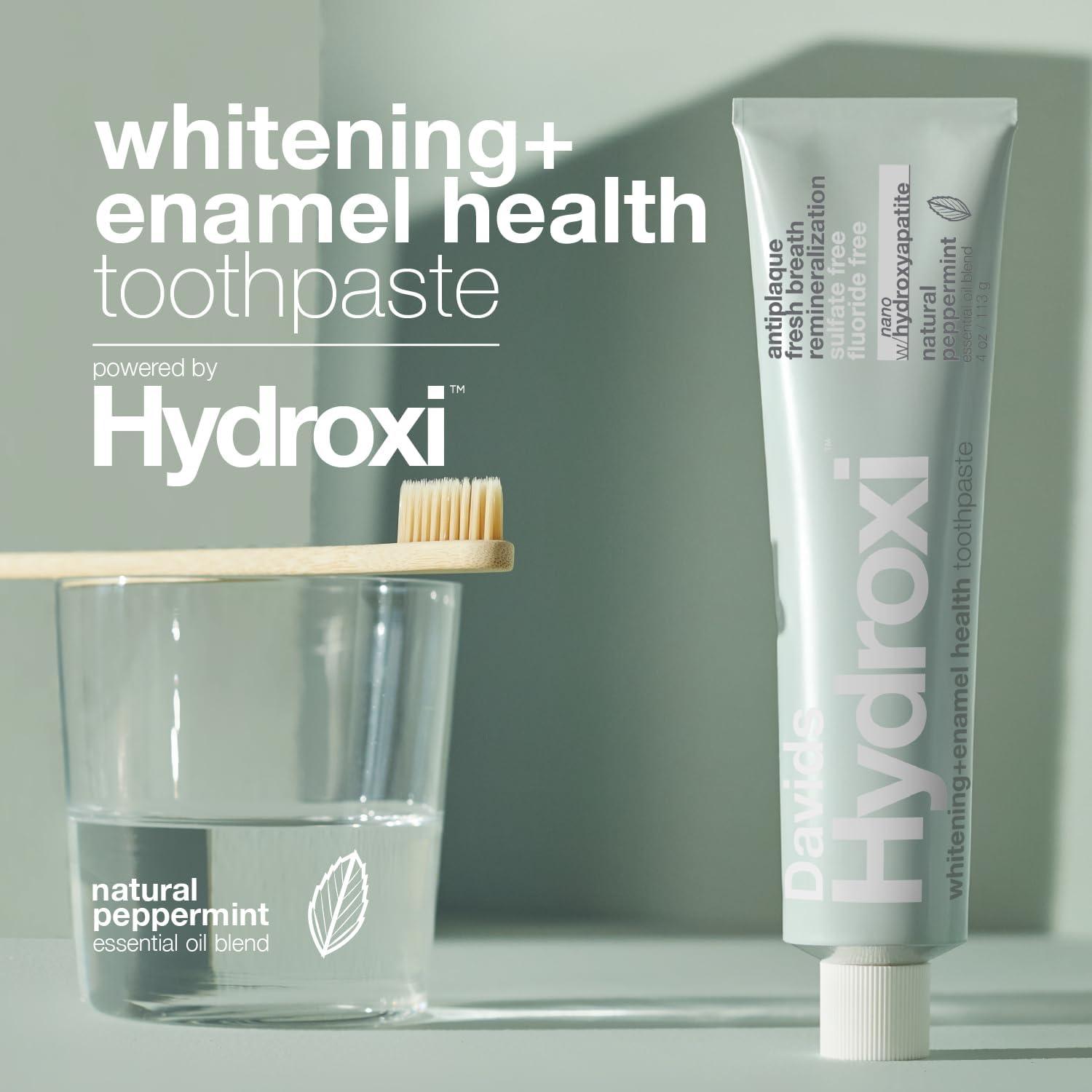image:imageDavids Hydroxi Fluoride Free Nano Hydroxyapatite Toothpaste for Remineralizing Sensitive Support Whitening Antiplaque SLS Free Natural Peppermint 525oz Made in USA 3 Pack2 Whitening Peppermint