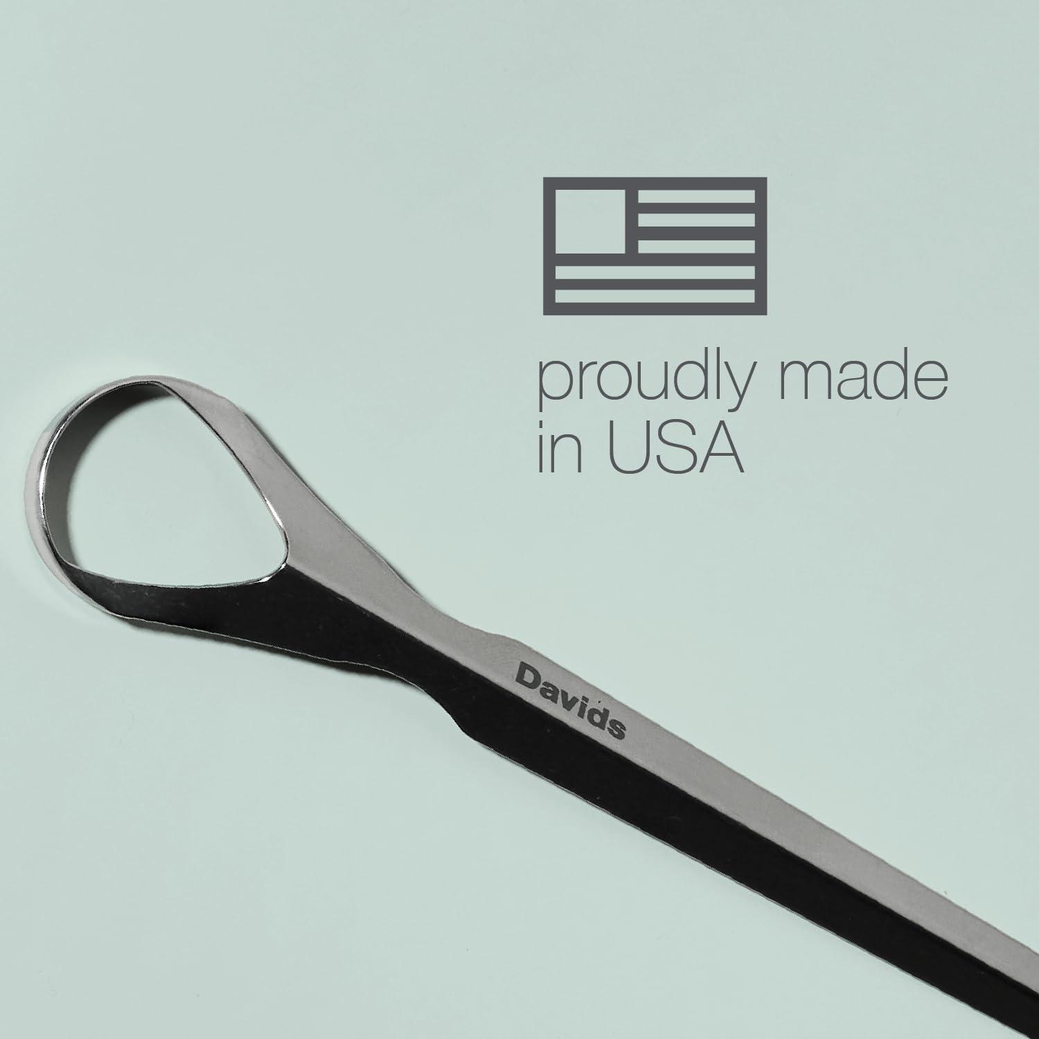 image:imageDavids Tongue Scraper for Adults and Kids 100 Medical Grade Professional Stainless Steel Tongue Scraper Made in USA