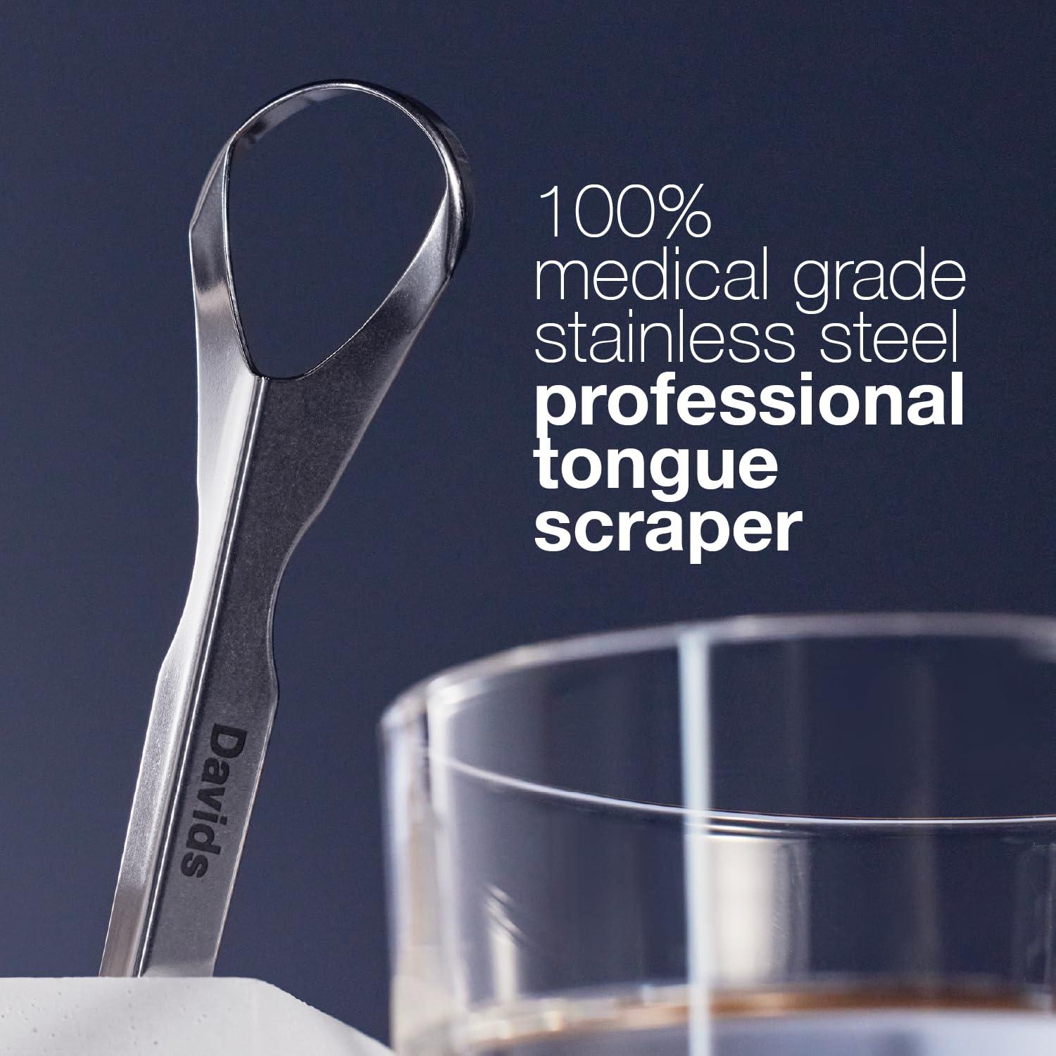 image:imageDavids Tongue Scraper for Adults and Kids 100 Medical Grade Professional Stainless Steel Tongue Scraper Made in USA