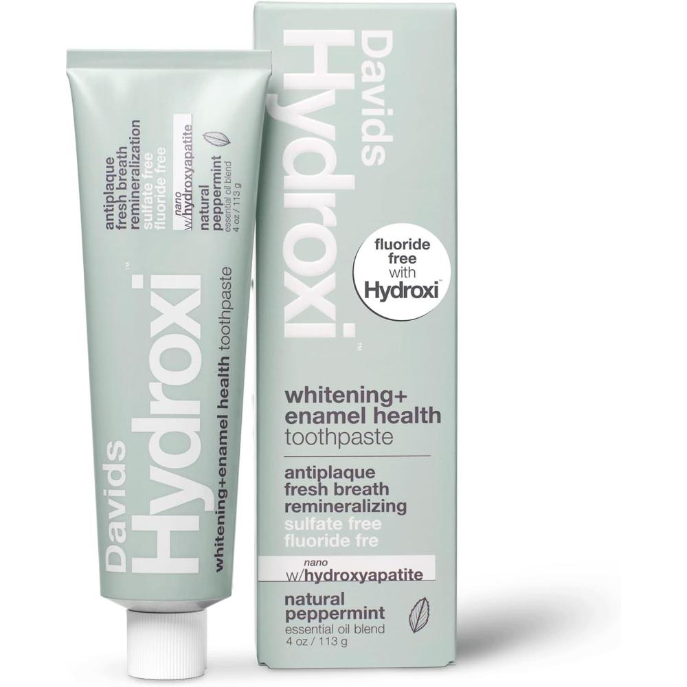image:imageDavids Hydroxi Fluoride Free Nano Hydroxyapatite Toothpaste for Remineralizing Sensitive Support Whitening Antiplaque SLS Free Natural Peppermint 525oz Made in USA 3 Pack2 Whitening Peppermint