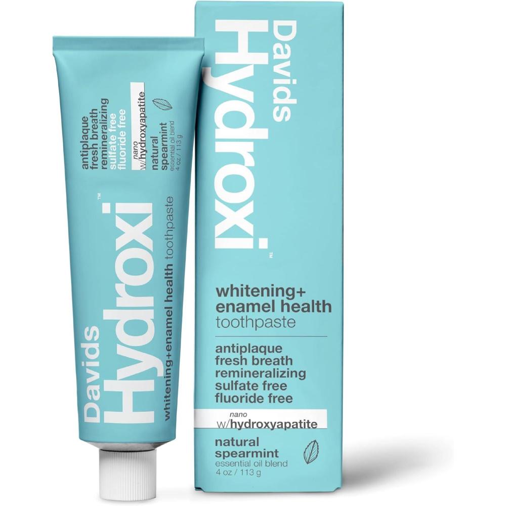 image:imageDavids Hydroxi Fluoride Free Nano Hydroxyapatite Toothpaste for Remineralizing Sensitive Support Whitening Antiplaque SLS Free Natural Peppermint 525oz Made in USA 3 Pack3 Whitening Spearmint