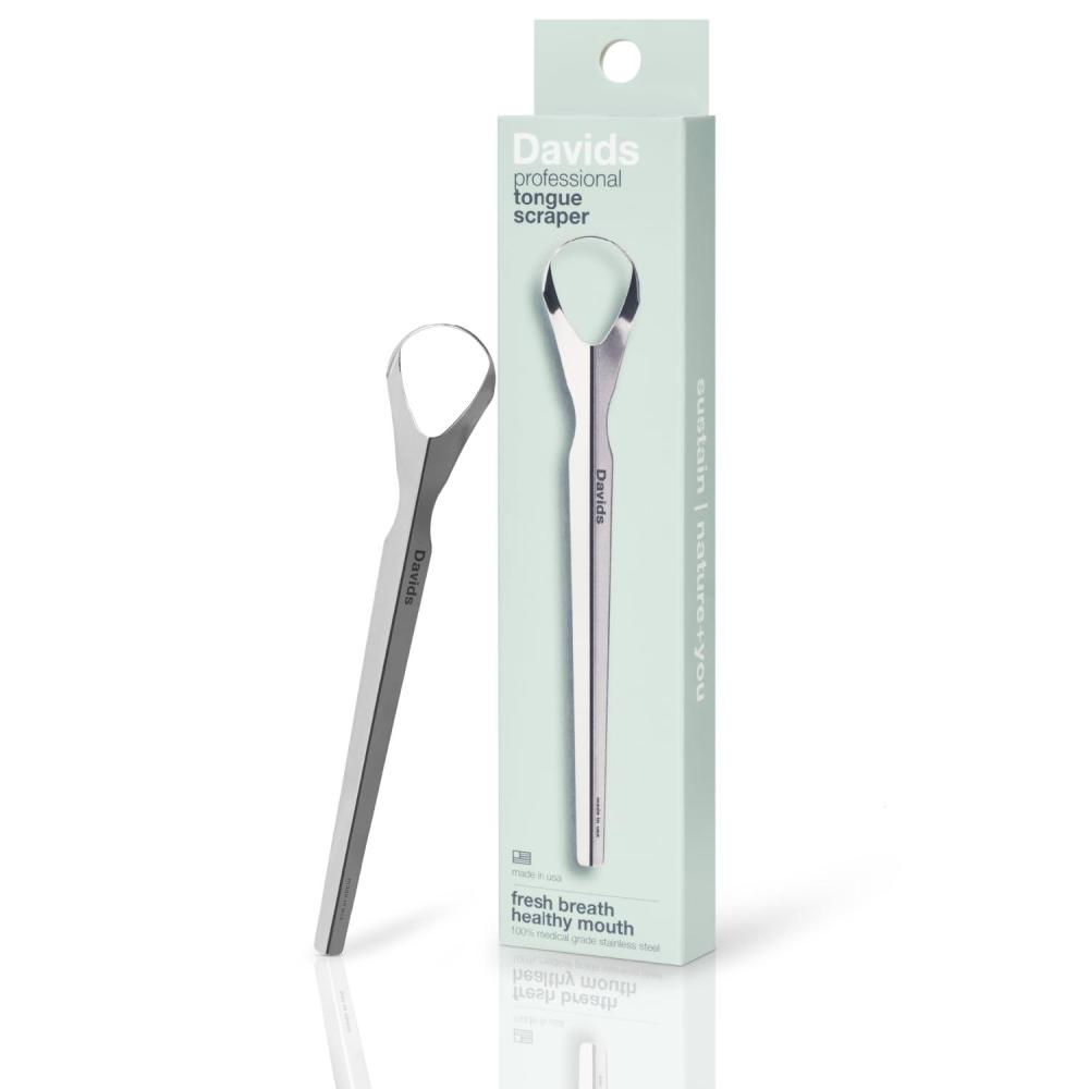 image:imageDavids Tongue Scraper for Adults and Kids 100 Medical Grade Professional Stainless Steel Tongue Scraper Made in USA