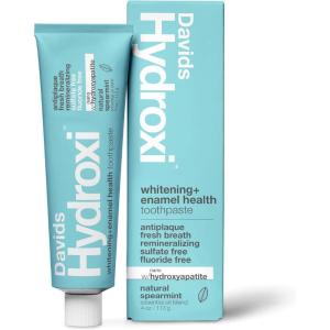 Davids Hydroxi Fluoride Free Nano Hydroxyapatite Toothpaste for Remineralizing, Sensitive Support, Whitening, Antiplaque, SLS Free, Natural Peppermint, 5.25oz, Made in USA (3 Pack)(3. Whitening Spearmint)