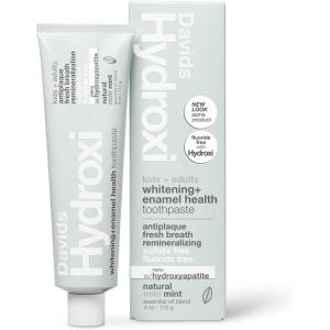 Davids Hydroxi Fluoride Free Nano Hydroxyapatite Toothpaste for Remineralizing, Sensitive Support, Whitening, Antiplaque, SLS Free, Natural Peppermint, 5.25oz, Made in USA (3 Pack)(4. Whitening Mild Mint)