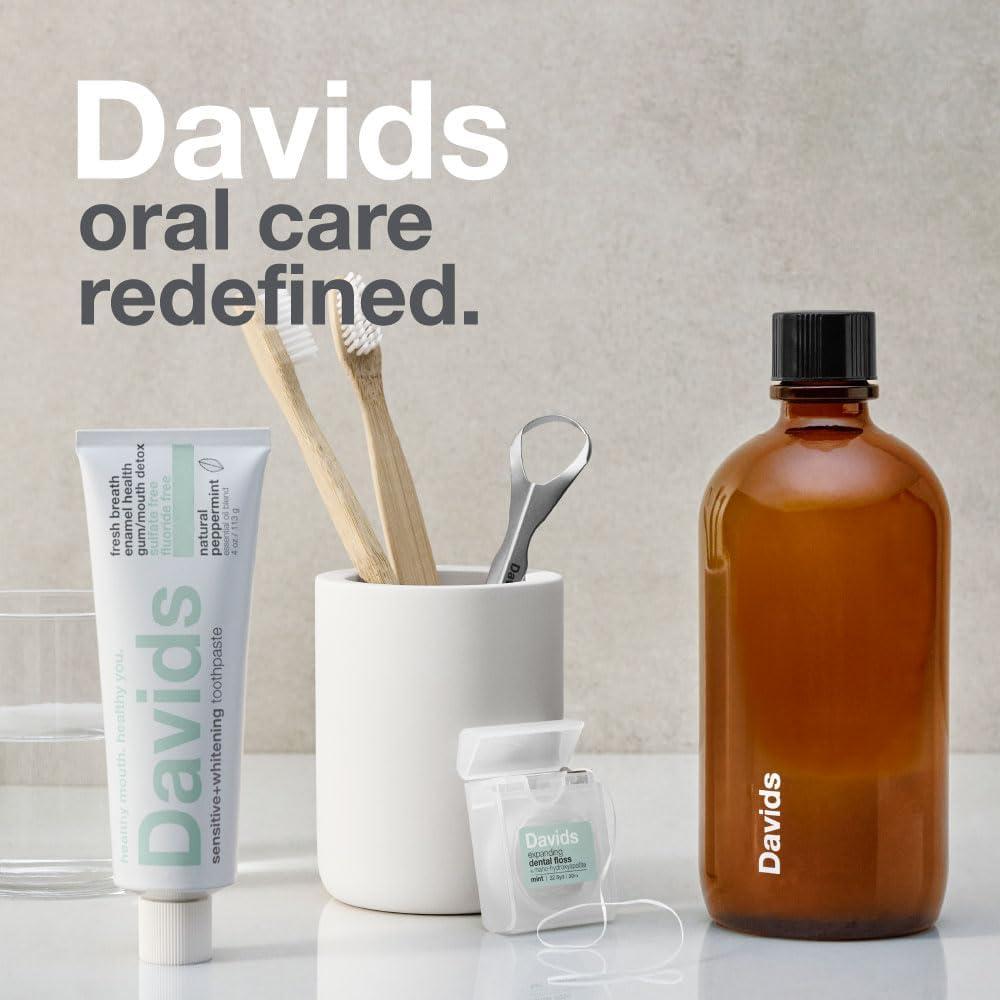 image:imageDavids Hydroxi Fresh Breath Mouthwash Starter Kit AlcoholFree FluorideFree NanoHydroxyapatite for Remineralizing amp Enamel Health Relieves Dry Mouth Fresh Mint 16 fl ozStarter Kit