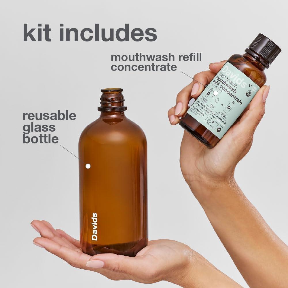 image:imageDavids Hydroxi Fresh Breath Mouthwash Starter Kit AlcoholFree FluorideFree NanoHydroxyapatite for Remineralizing amp Enamel Health Relieves Dry Mouth Fresh Mint 16 fl ozStarter Kit