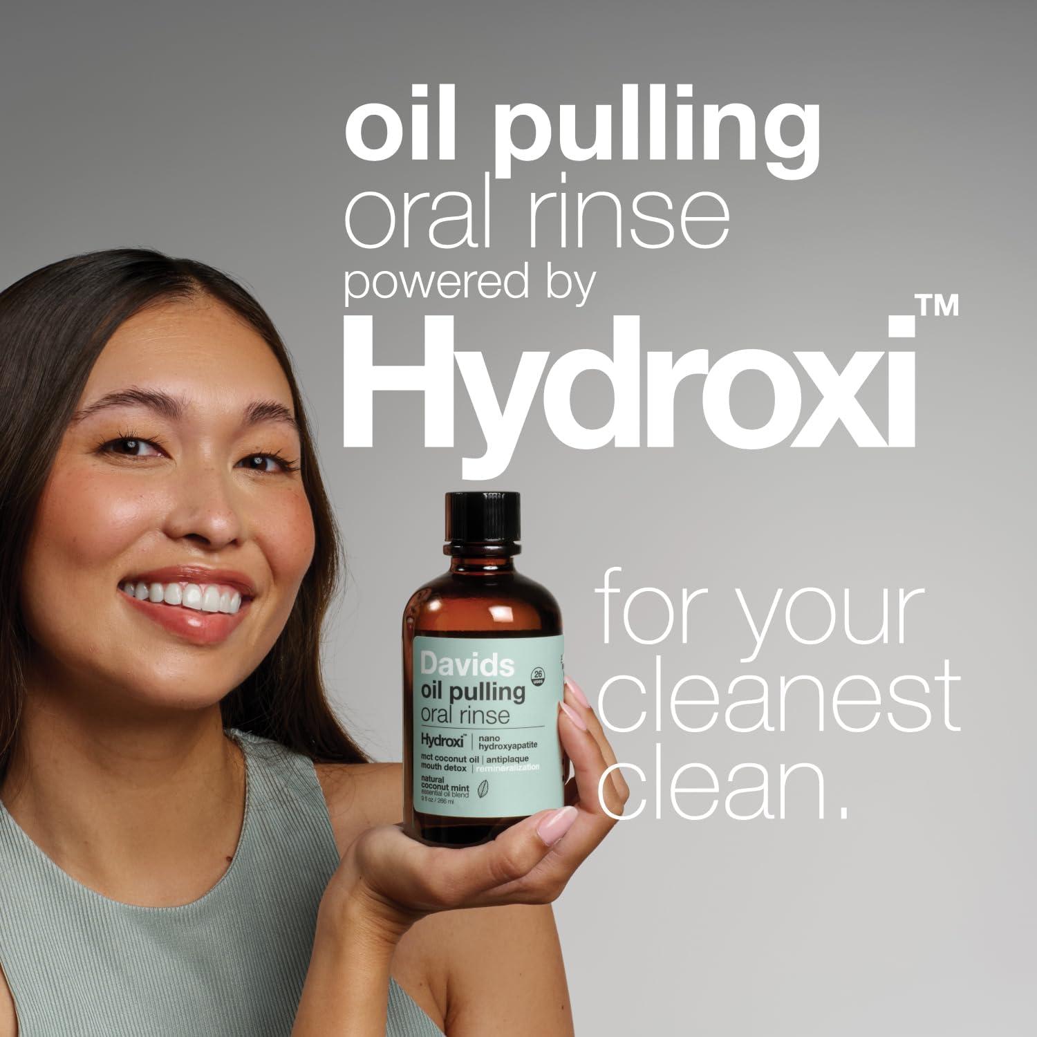image:imageDavids Nano Hydroxyapatite Oil Pulling Oral Rinse Mouthwash 100 MCT Coconut Oil Promotes Teeth and Gum Health Natural Whitening Essential Oils to Fight Plague amp Freshen Breath Mint Flavor 9 oz