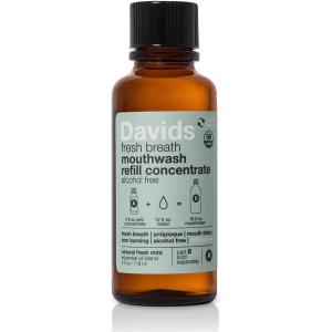 Davids Hydroxi Fresh Breath Mouthwash Starter Kit, Alcohol-Free, Fluoride-Free, Nano-Hydroxyapatite for Remineralizing & Enamel Health, Relieves Dry Mouth, Fresh Mint, 16 fl oz(Refill)